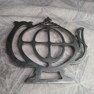 Vintage Tea Pot Shaped‎ Trivet Made in Italy Primerose EB Zinc Stamp Footed